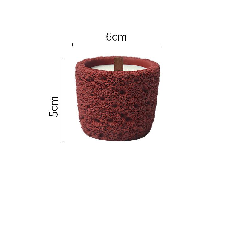 Handcrafted Textured Stone Candle with Natural Wooden Wick for Meditation, Spiritual Healing, and Relaxation Ambiance