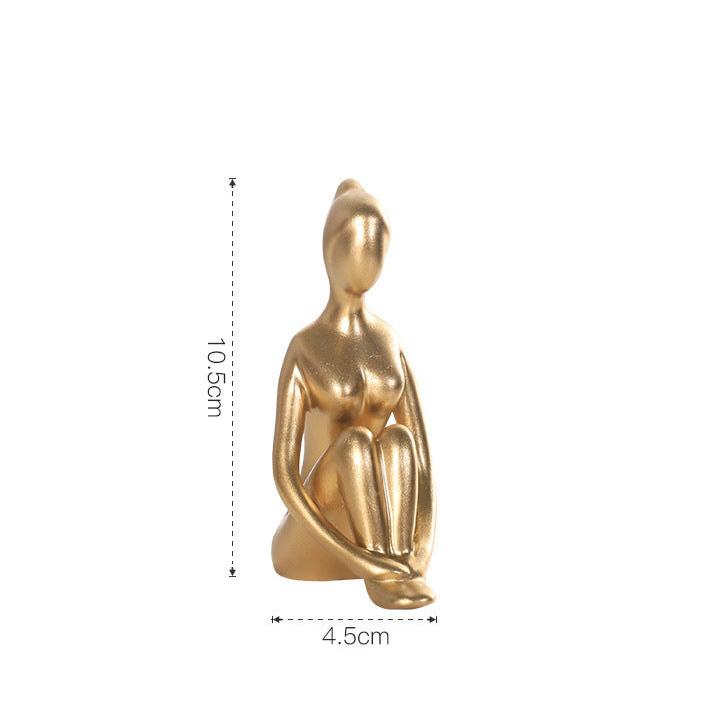 Elegant Gold Meditation Yoga Figurines Set - Spiritual Zen Decor for Mindful Living