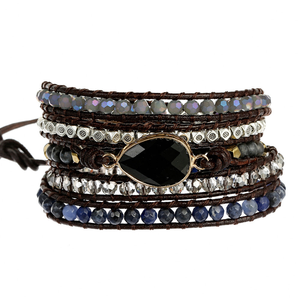 Midnight Elegance Onyx Wrap Bracelet