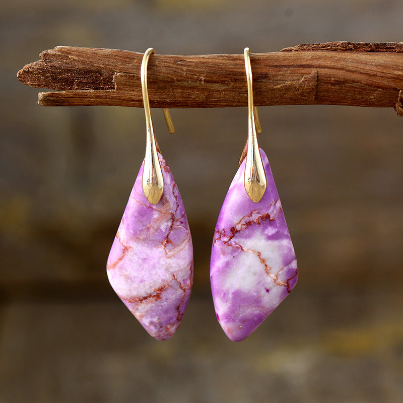 Dual-Tone Gemstone Earrings with Silver and Gold Accents for Spiritual Balance and Energy Harmony