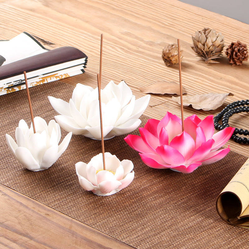 Elegant Lotus Flower Incense Holder for Meditation and Aromatherapy - Decorative Incense Burner for Spiritual Healing