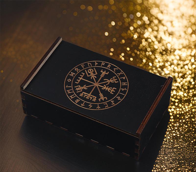 Handcrafted Wooden Tarot Card Storage Box with Intricate Mystic Symbols – Perfect for Safeguarding Your Spiritual Tools, Crystals, and Accessories