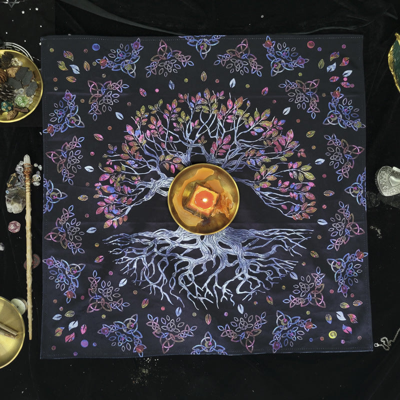 Tree of Life Altar Cloth with Mystical Celtic Design for Rituals and Sacred Space Enhancement