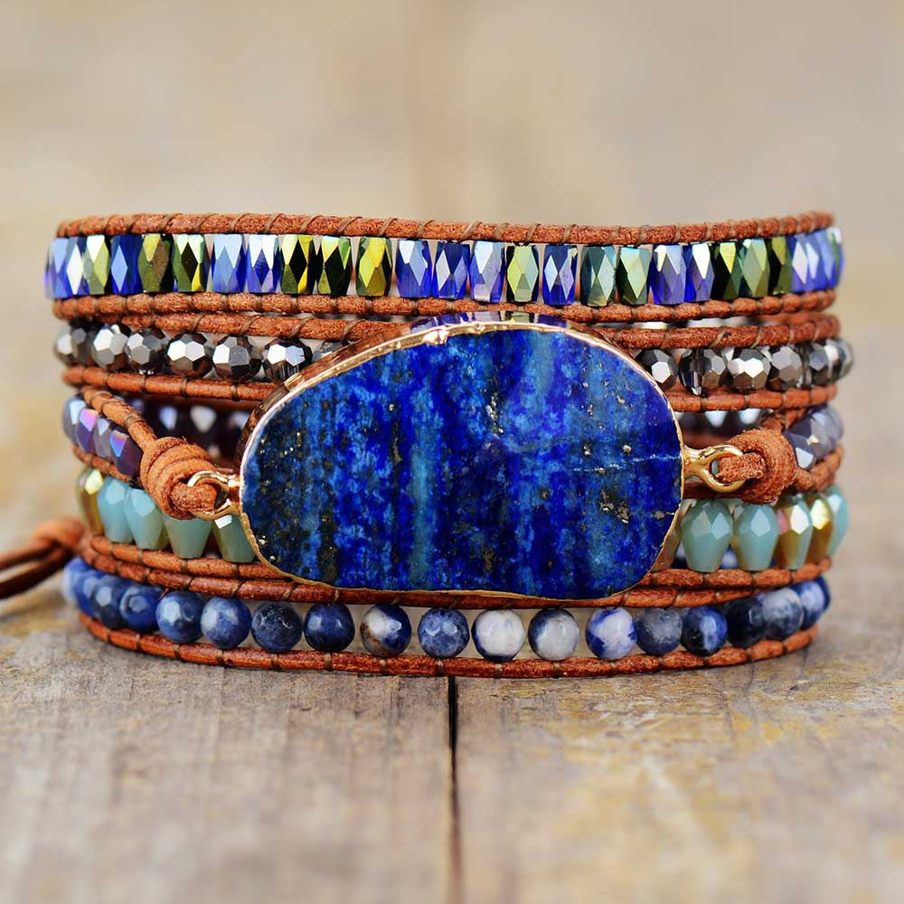 Celestial Lapis Lazuli Wrap Bracelet