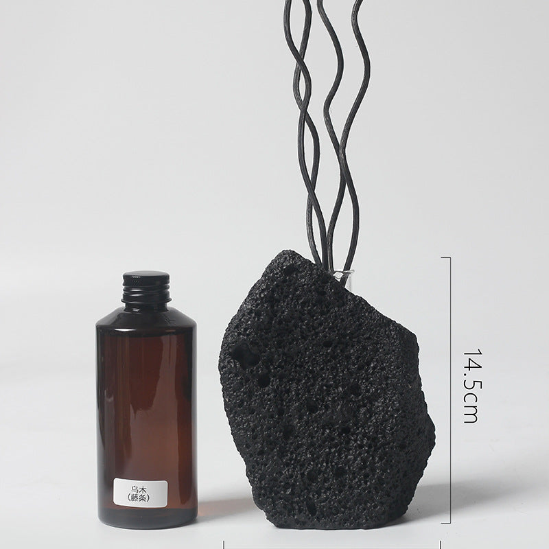 Black Lava Stone Aromatherapy Diffuser with Essential Oils for Spiritual Cleansing and Meditation