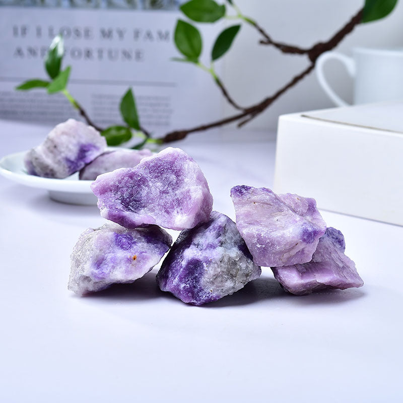 Natural Purple Lepidolite Healing Crystal Stones for Spiritual Energy Balancing