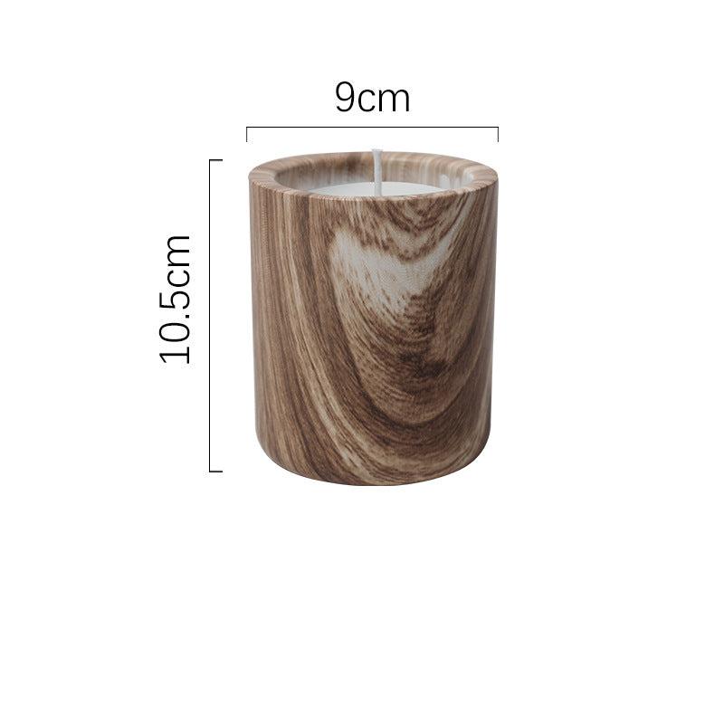 Rustic Marble and Wood Grain Aromatherapy Candles for Spiritual Healing and Relaxation