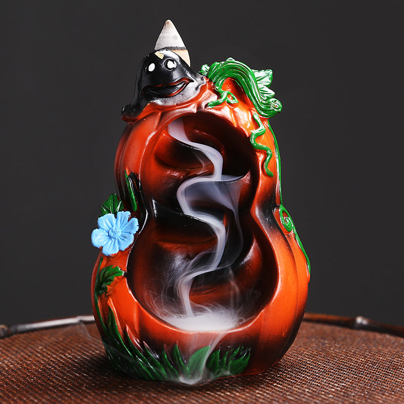 Whimsical Mushroom and Pumpkin Backflow Incense Burners for Meditation, Relaxation, and Spiritual Cleansing