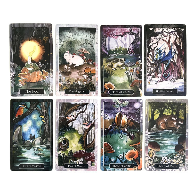 Enchanted Forest Tarot Deck with Illustrated Guidebook for Mystical Readings and Spiritual Guidance