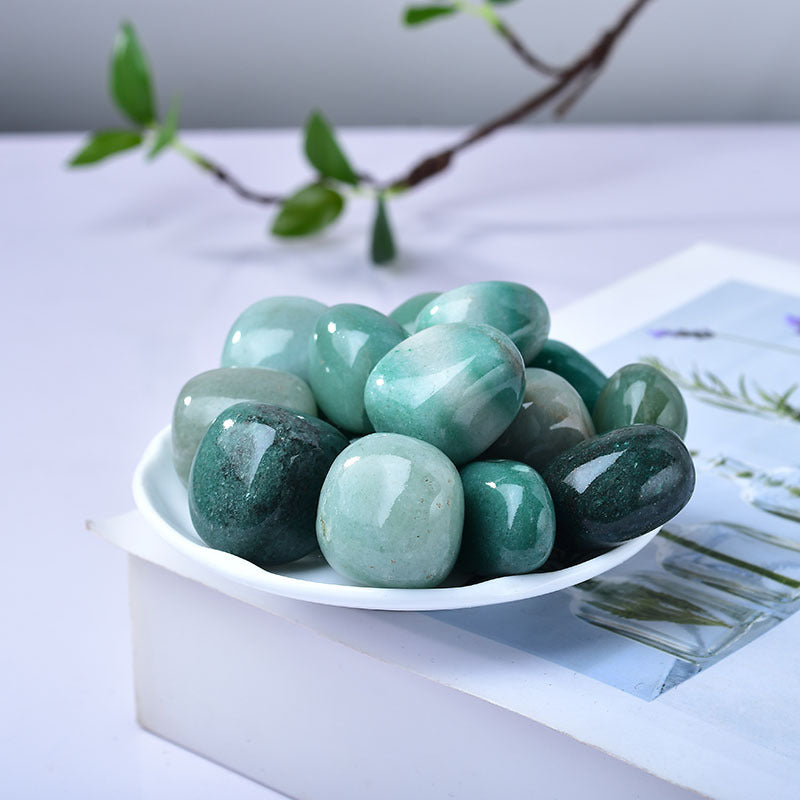 Green Aventurine Tumbled Healing Stones for Abundance and Heart Chakra Balance - Polished Crystal Set for Spiritual Practices