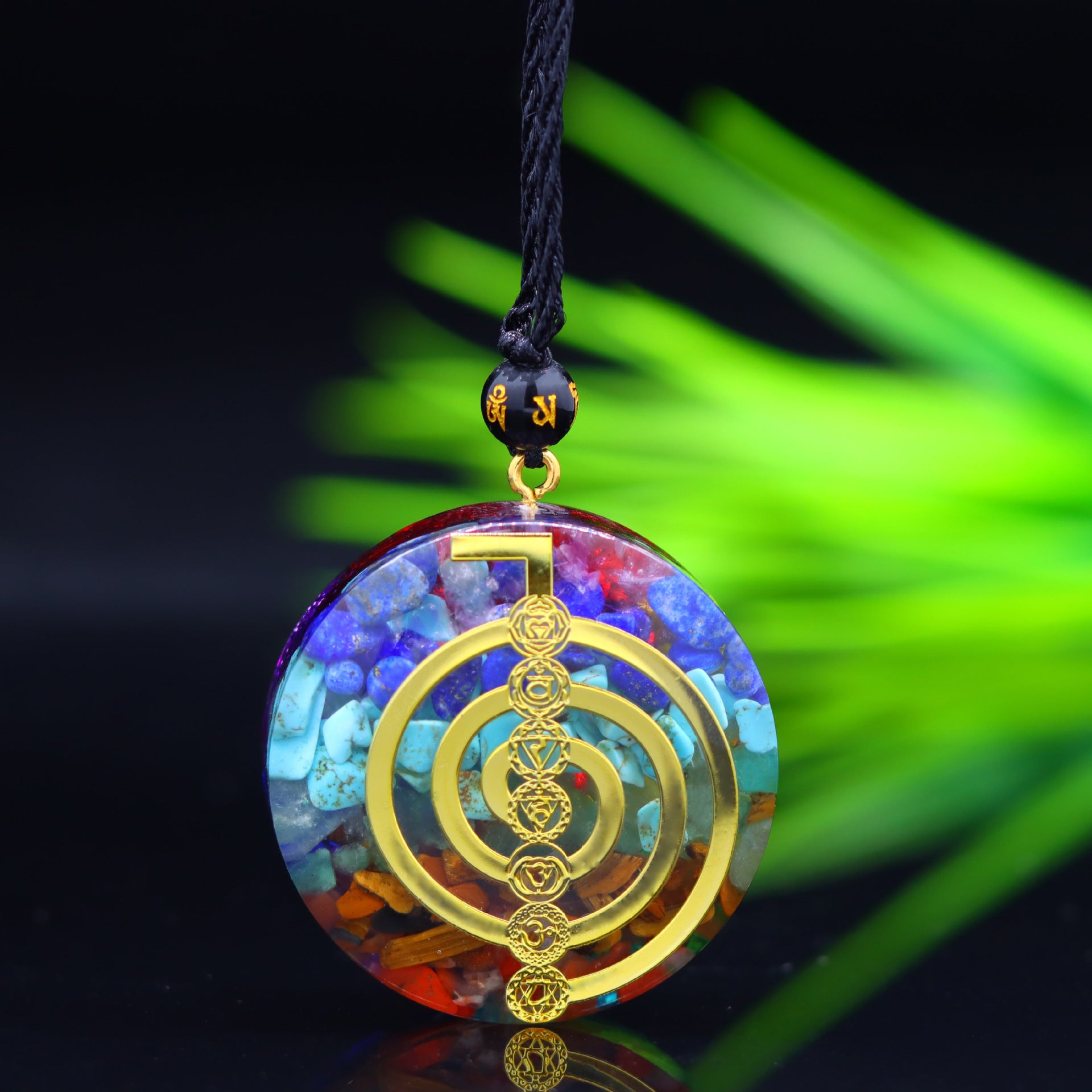 Chakra Healing Reiki Energy Necklace with Sacred Symbols – Spiritual Jewelry for Balance and Positive Energy