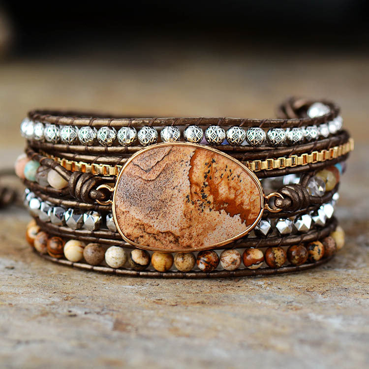 Desert Earth Jasper Wrap Bracelet