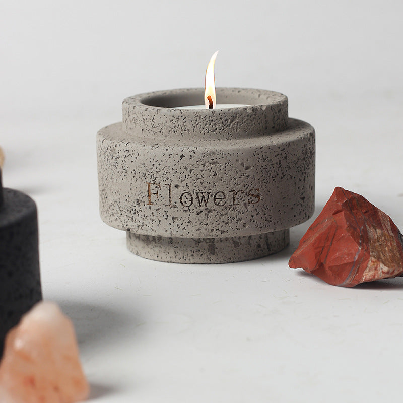 Handcrafted Earthy Aromatherapy Stone Candle Holder - Garden, Home, and Flora Collection