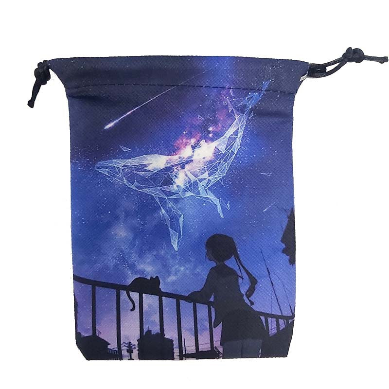 Mystical Art Tarot and Rune Crystal Pouch Set – Cosmic Design Drawstring Bags for Spiritual Tools and Tarot Decks