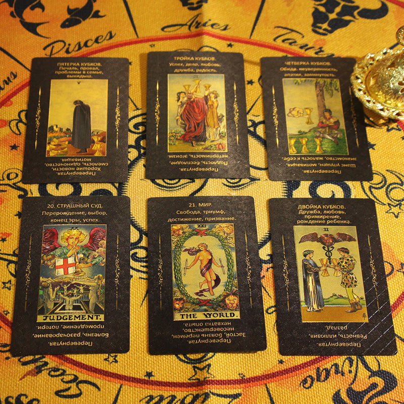 Golden Foil Tarot Deck for Spiritual Guidance and Intuitive Readings – Luxurious and Elegant Design