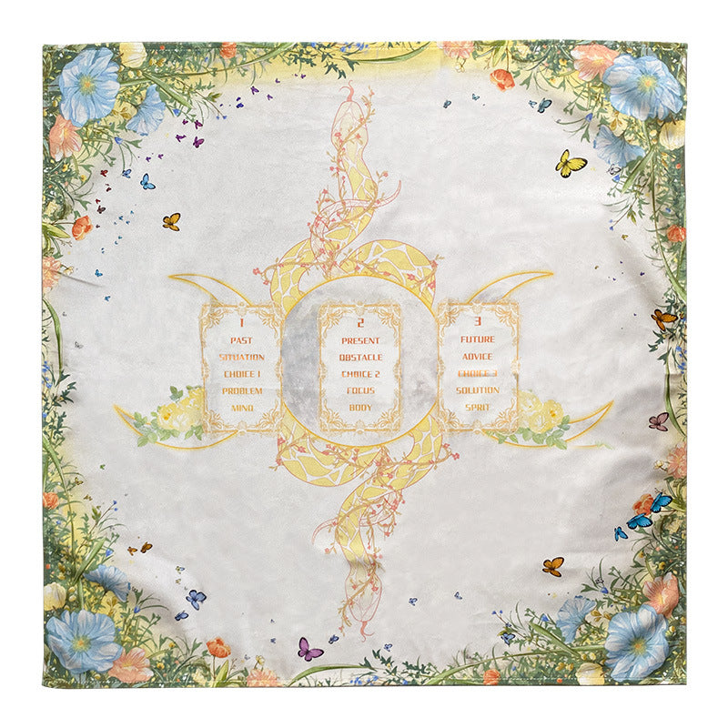 Tarot Tablecloth with Dancing Butterfly and Snake Design - Premium Tarot Reading Cloth for Spiritual Card Spreads