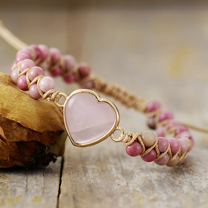 Heart of Love Rose Quartz Bracelet