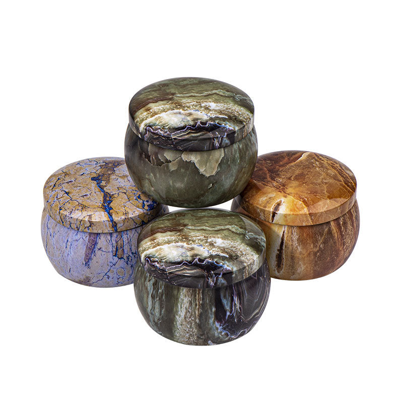 Natural Stone Scented Candle Set – Handcrafted Aromatherapy Candles in Unique Marble Containers for Mood Enhancement and Relaxation