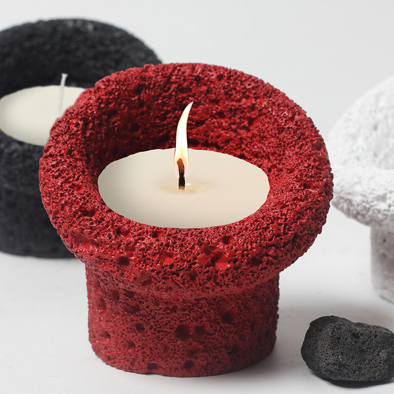 Volcanic Stone Aromatherapy Candle Holder – Natural Lava Rock Tealight Holder for Meditation, Spiritual Cleansing, and Home Decor