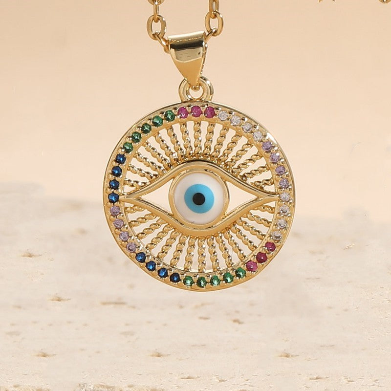 Protective Evil Eye and Hamsa Hand Necklace Set for Spiritual Guarding and Positive Energy