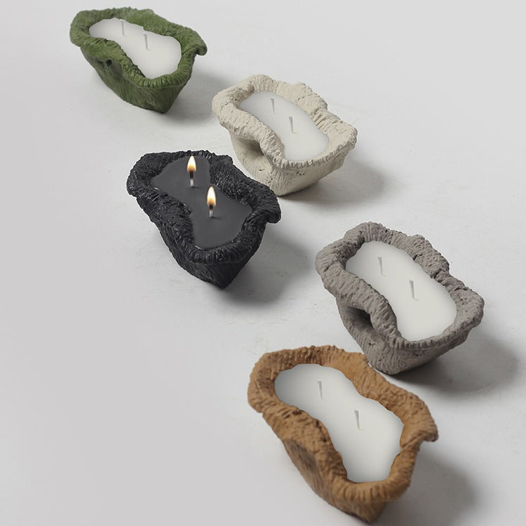 Earth-Inspired Dual Wick Rustic Candles for Meditation and Spiritual Ambiance