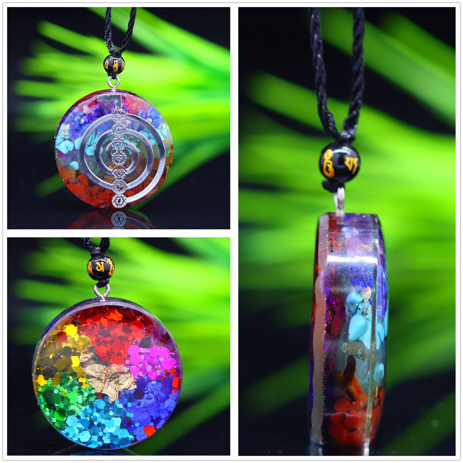 Chakra Healing Reiki Energy Necklace with Sacred Symbols – Spiritual Jewelry for Balance and Positive Energy