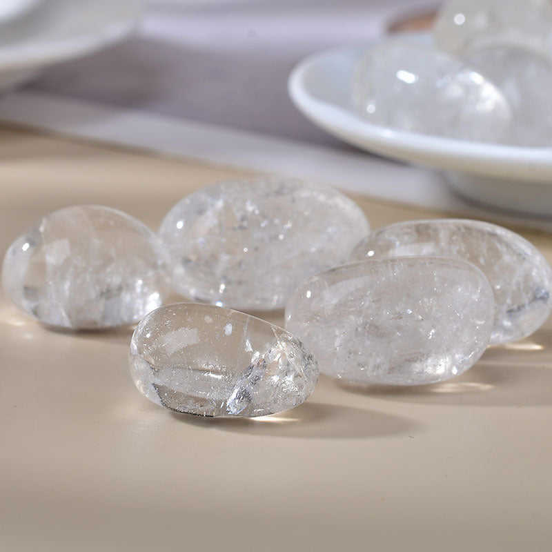 Clear Quartz Tumbled Healing Stones for Energy Amplification, Meditation, and Spiritual Clarity