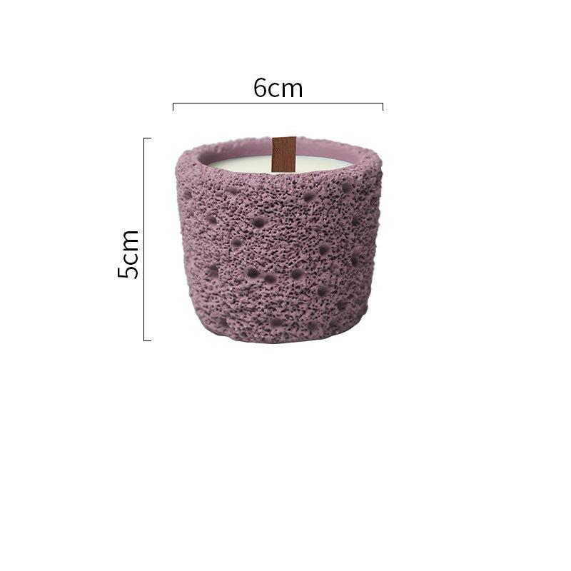 Handcrafted Textured Stone Candle with Natural Wooden Wick for Meditation, Spiritual Healing, and Relaxation Ambiance