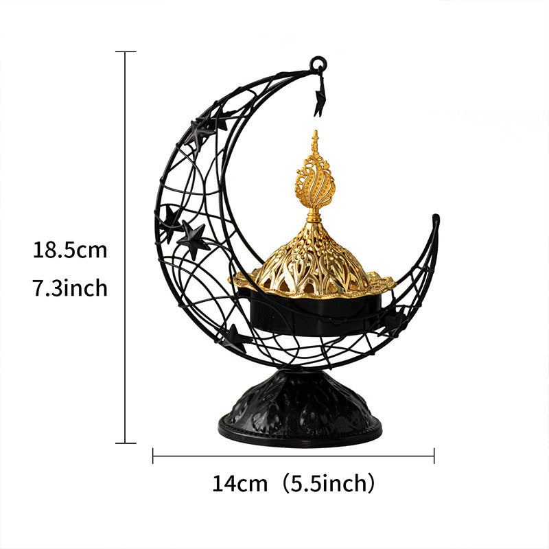 Celestial Moon Incense Holder with Hanging Star - Spiritual Décor for Meditation and Relaxation