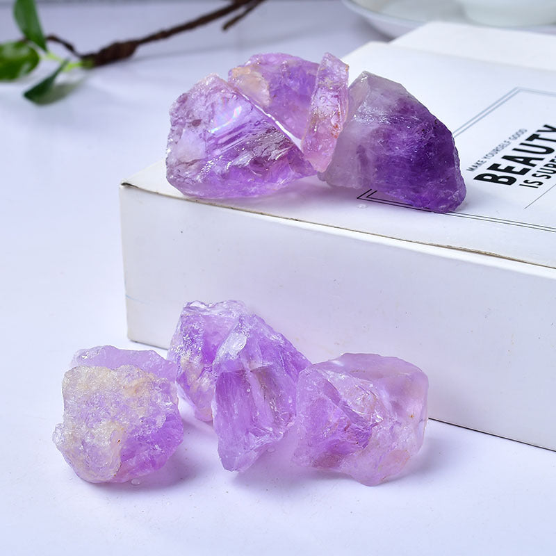 Natural Raw Amethyst Healing Crystal Stones for Spiritual Protection and Meditation