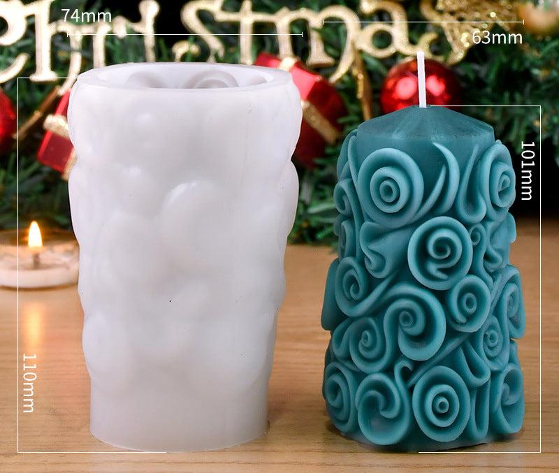 Artisan Sculpted Pillar Candles with Intricate Designs - Decorative Holiday Candles for Spiritual Ambiance and Home Décor