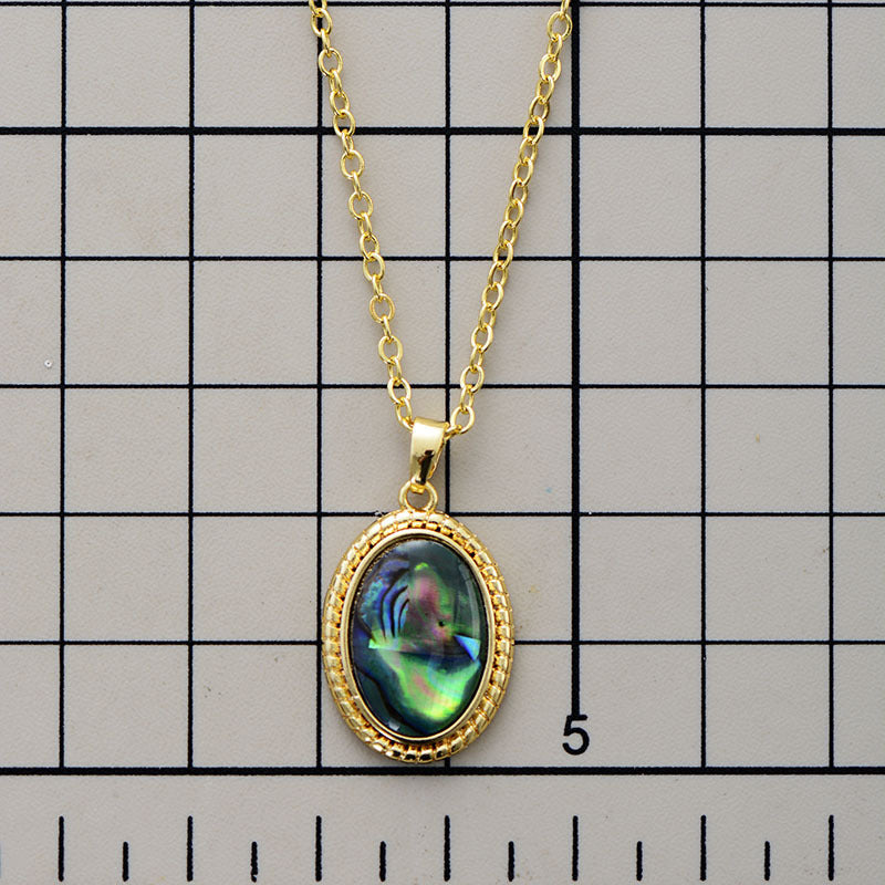 Mystical Abalone Shell Gold Necklace - Spiritual Jewelry for Inner Peace and Healing