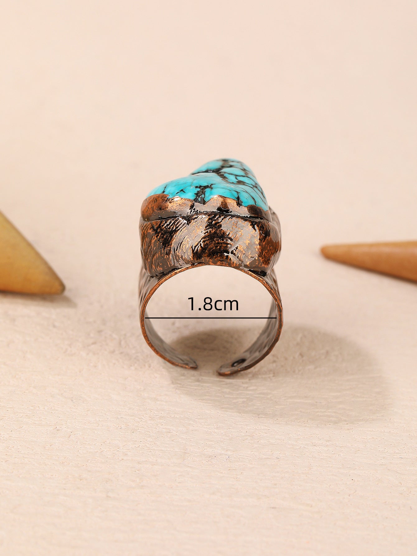 Raw Turquoise Copper Ring - Spiritual Healing and Protection Statement Jewelry