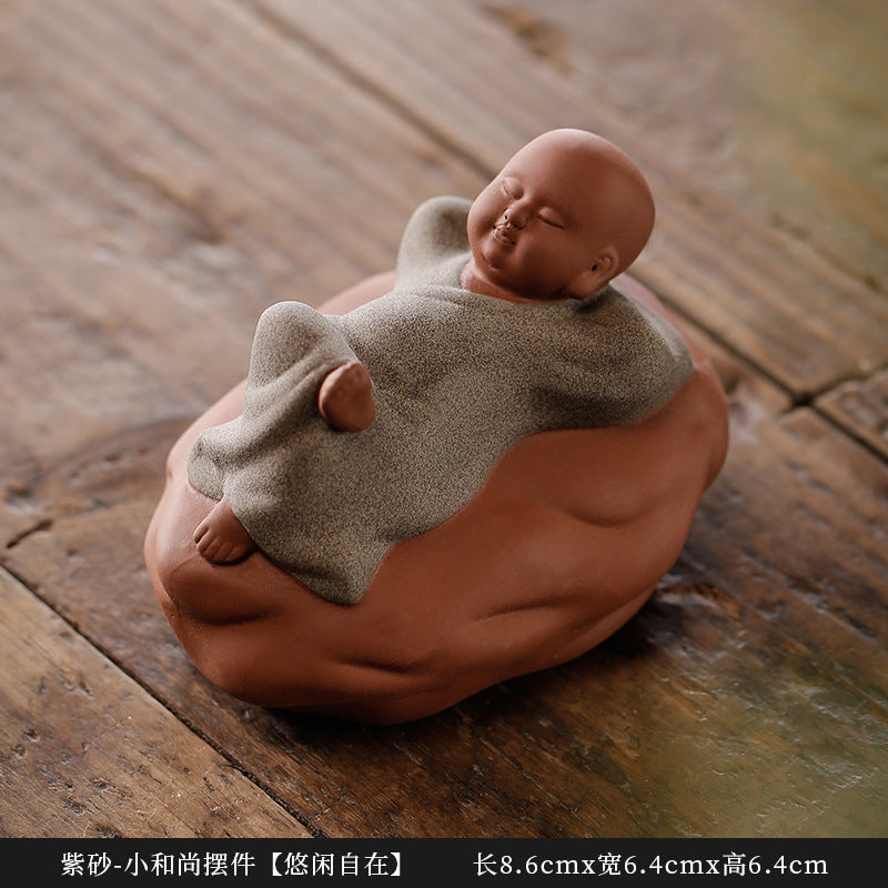 Serene Bliss Zen Monk Figurine - Meditation Decor for Spiritual Tranquility