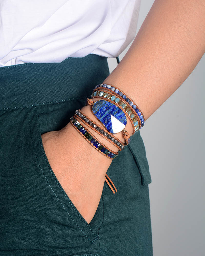 Celestial Lapis Lazuli Wrap Bracelet