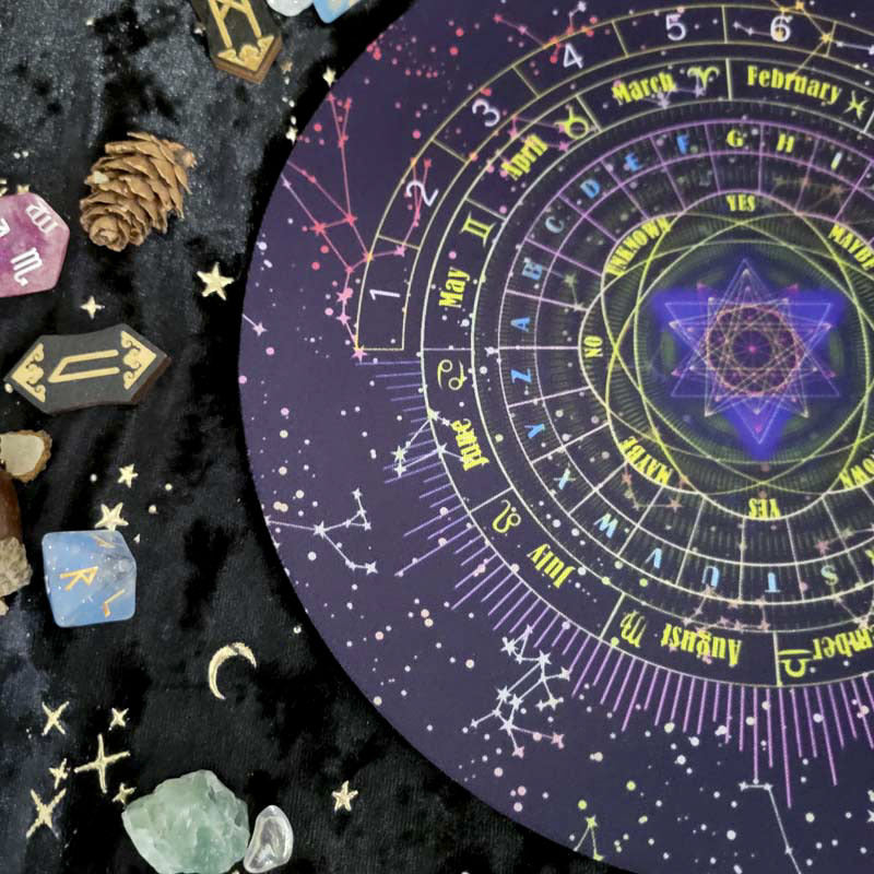 Astrology and Tarot Pendulum Divination Mat for Spiritual Guidance and Fortune Telling Rituals - Star Constellation Design