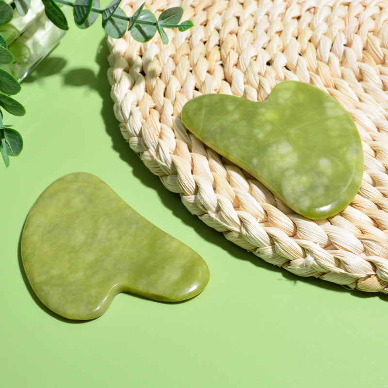 Natural Jade Gua Sha Scraping Board – Green Phoenix Jade Massage Tool for Facial and Body Beauty Therapy