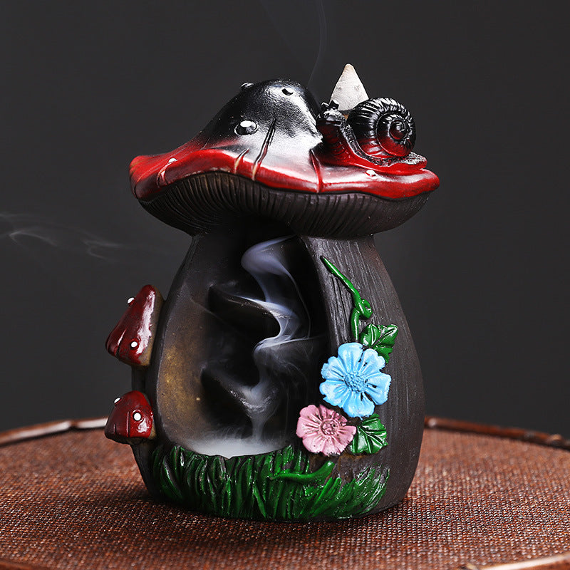 Whimsical Mushroom and Pumpkin Backflow Incense Burners for Meditation, Relaxation, and Spiritual Cleansing