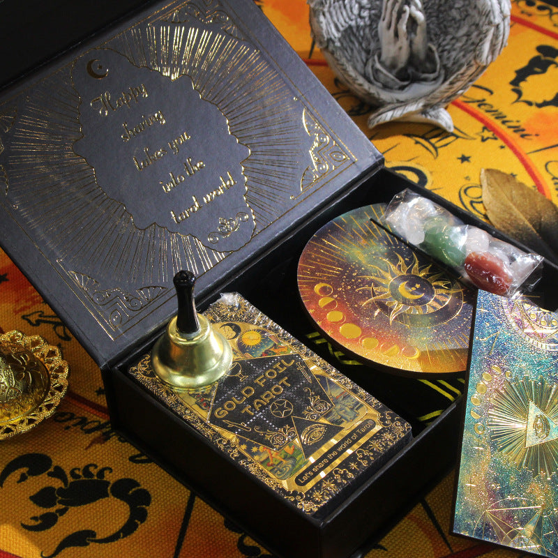 Cosmic Tarot Deck with Golden Foil Embossing - Deluxe Spiritual Tool for Intuitive Readings and Meditation