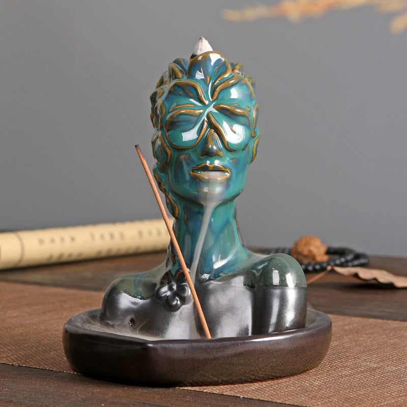 Tranquil Zen Buddha Backflow Incense Burner for Meditation and Relaxation