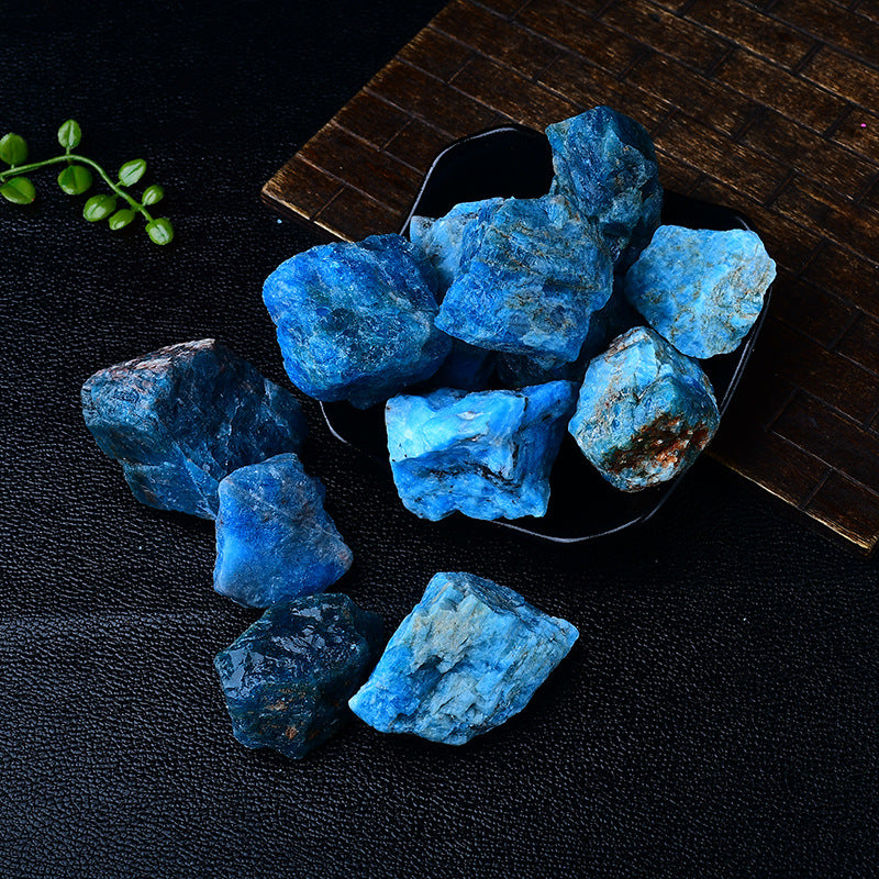 Raw Blue Apatite Healing Stones for Chakra Balancing and Spiritual Meditation