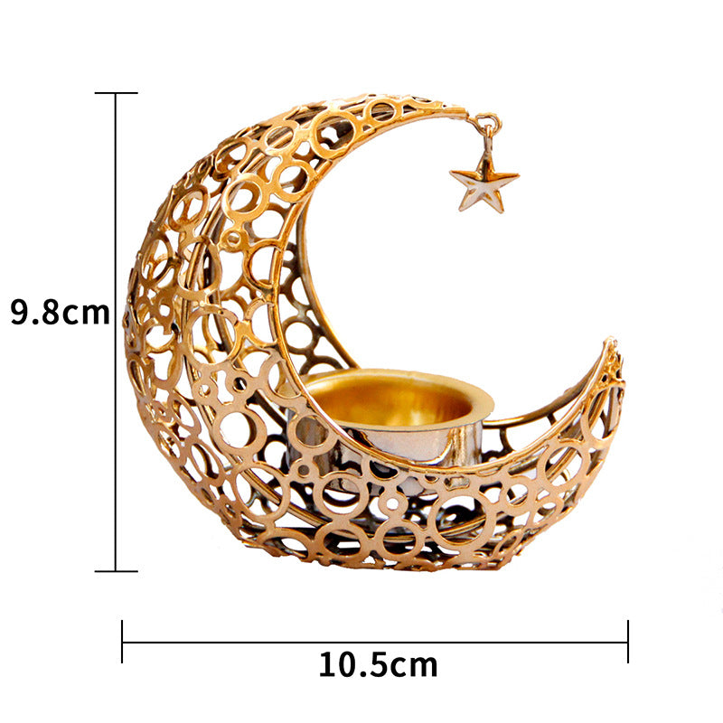 Enchanting Crescent Moon Star Tealight Holder for Spiritual Tranquility