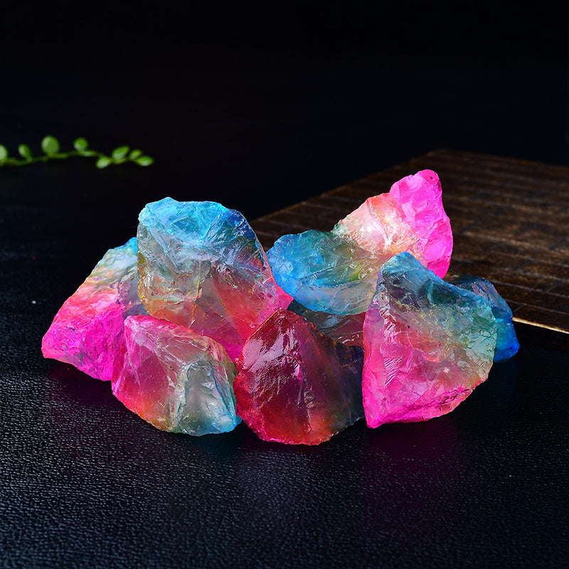 Multi-Colored Aura Quartz Raw Crystals for Spiritual Healing and Energy Enhancement