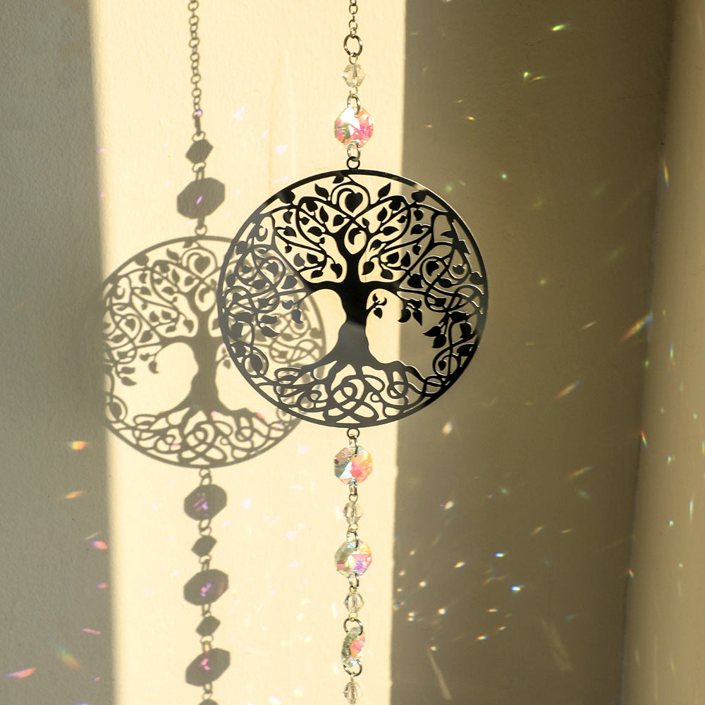 Tree of Life Crystal Sun Catcher - Spiritual Hanging Ornament