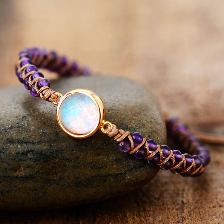 Divine Serenity Amethyst and Opal Chakra Bracelet