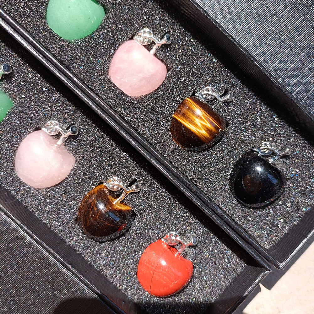 Gemstone Apple Pendants for Spiritual Energy and Chakra Healing