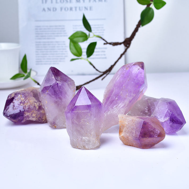 Raw Amethyst Crystal Points for Spiritual Healing and Meditation