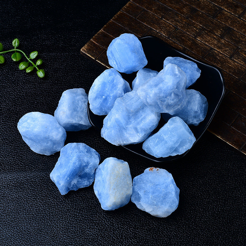 Raw Blue Calcite Healing Stones for Calming and Communication Energy Work