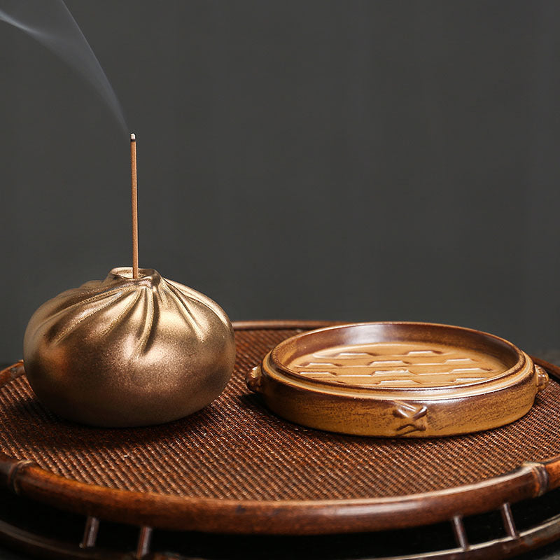 Elegant Dumpling-Inspired Incense Burner - Unique Zen Decor for Meditation and Relaxation