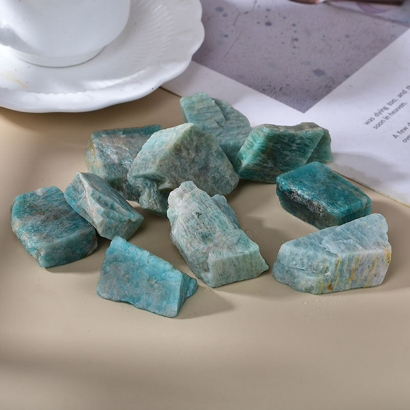 Natural Raw Amazonite Healing Stones for Spiritual Growth and Chakra Balancing